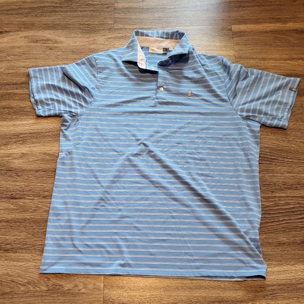 Classic Blue Striped Polo Shirt
